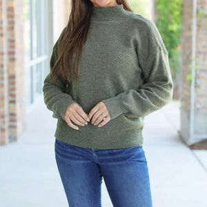 Michelle Mae Forest Green Turtleneck Sweater